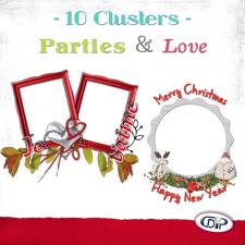 Love and parties Cluster frames mini pack