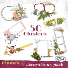 Pack of 50 cluster frames and decorations
