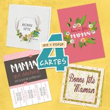 Mini-pack 4 cartes Fête des mères DIY + Pop-up