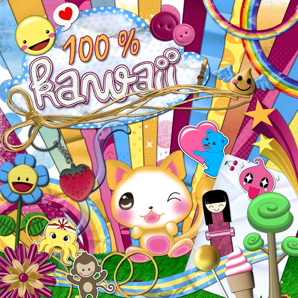 Digital kit 100 kawaii by download