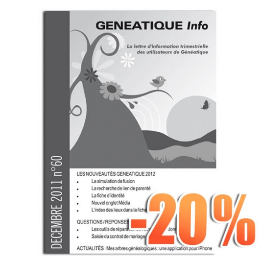 Ginfo - 00 - Abonnement « Généatique Info » par courrier - 20 ans