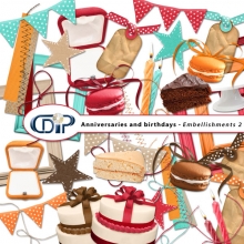 Anniversaries and birthdays digital kit embellishments