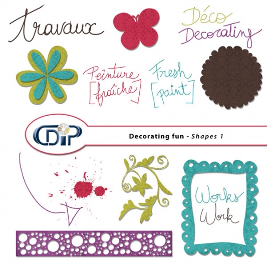 "Decorating fun" digital kit - 05 - Shapes 1 