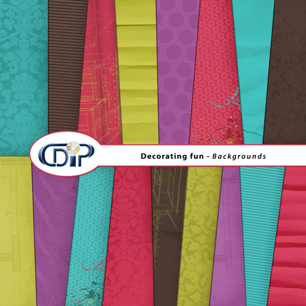 "Decorating fun" digital kit - 01 - Backgrounds 