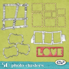 contents of photo cluster frames pack