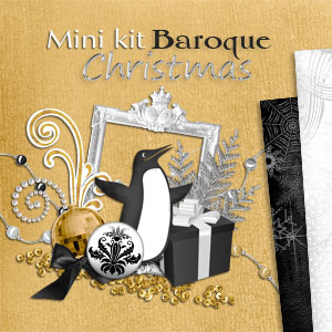 Mini Scrapbooking digital kit Baroque Christmas