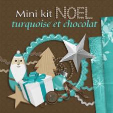 Mini-kit "Noel turquoise et chocolat" par téléchargement