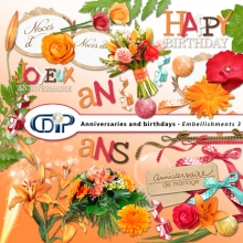 Anniversaries and birthdays digital kit embellishments web
