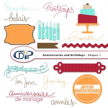 Anniversaries and birthdays digital kit shapes