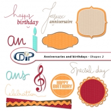 Anniversaries and birthdays digital kit shapes