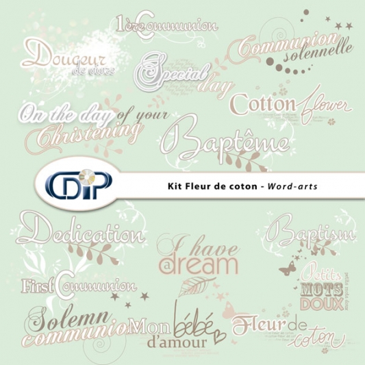 Kit « Fleur de coton » - 10 - Word-arts