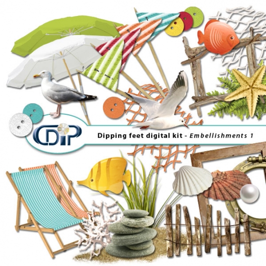 "Dipping Feet in Water" digital kit - 02 - Embellishments 1 