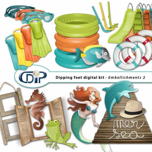 "Dipping Feet in Water" digital kit - 03 - Embellishments 2 