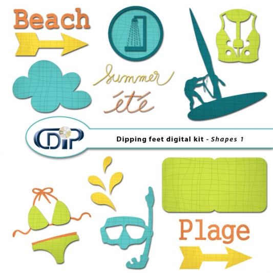 "Dipping Feet in Water" digital kit - 06 - Shapes 1 
