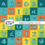 "Dipping Feet in Water" digital kit - 08 - Dropcaps 