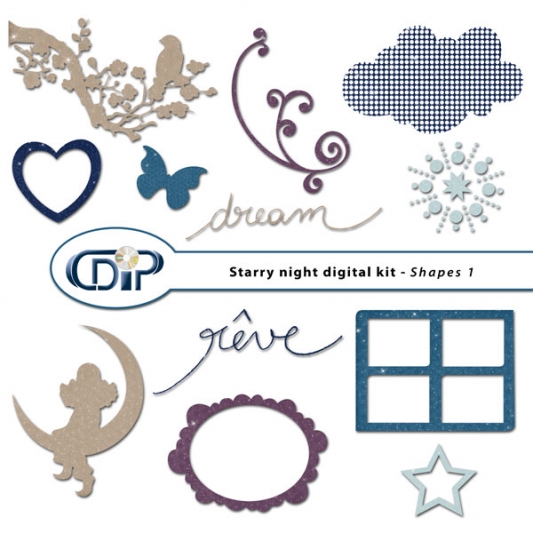 "Starry Night" digital kit - 05 - Shapes 1 