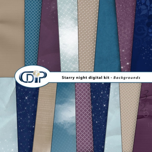 "Starry Night" digital kit - 01 - Backgrounds 
