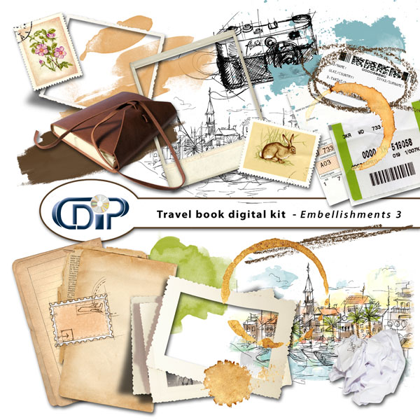 Digital kit Travel book by download  CDIP Boutique - Logiciel de Généalogie  et Scrapbooking