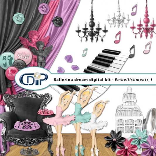 "Ballerina Dream" digital kit - 02 - Embellishments 1