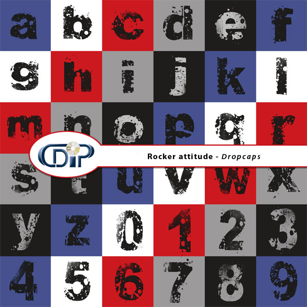 "Rocker attitude" digital kit - 07 - Dropcaps 