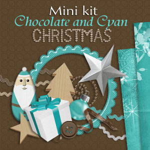 Mini kit "Chocolate and Cyan Christmas" - 00 - Presentation