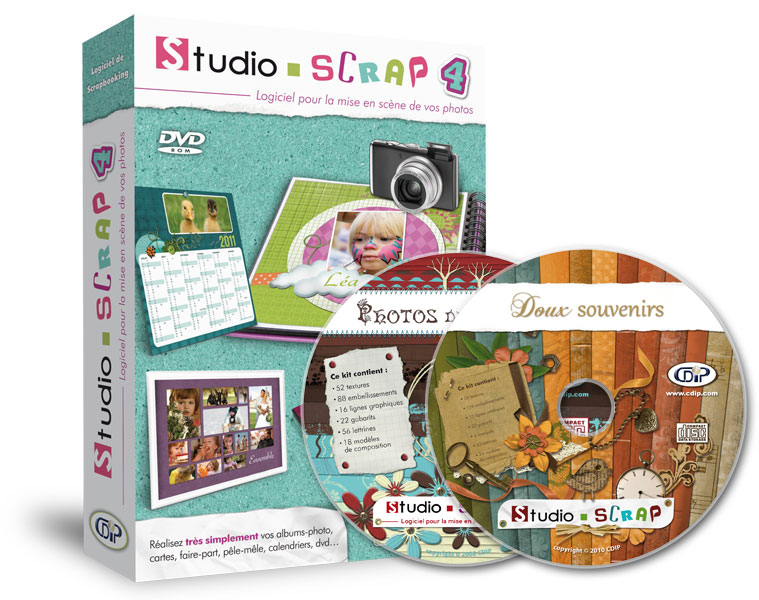 Pack SS4 - 01 - Studio-Scrap 4 + kit « Doux souvenirs » + kit « Photos de famille »