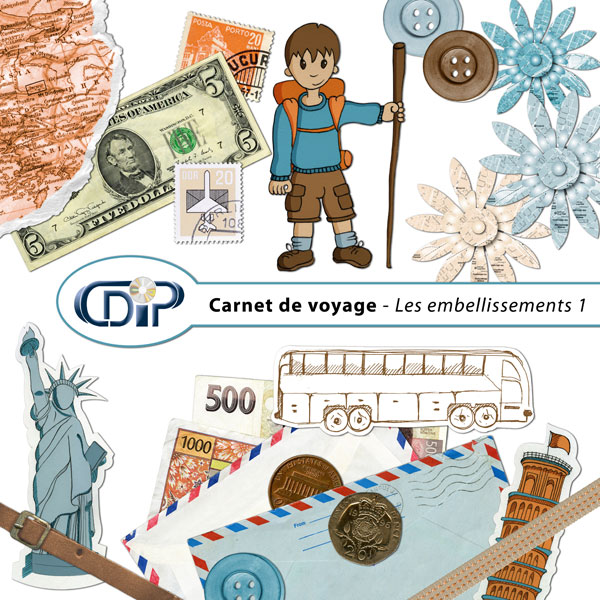 Kit carnet de voyage scrapbooking - La Poste